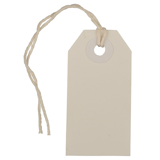 JAM PAPER AND ENVELOPE JAM Paper 391913522A  Tiny Gift Tags, 3-3/8in x 2-3/4in, White, Pack Of 10 Tags