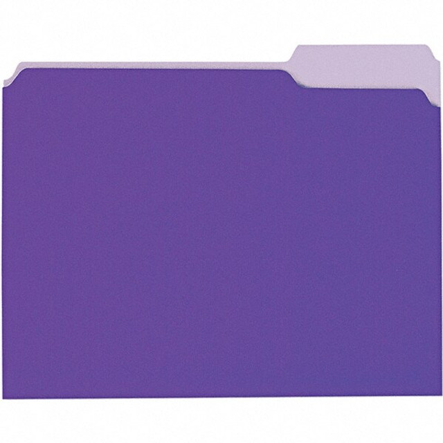 UNIVERSAL UNV12305 File Folders with Top Tab: Letter, Violet, 100/Pack