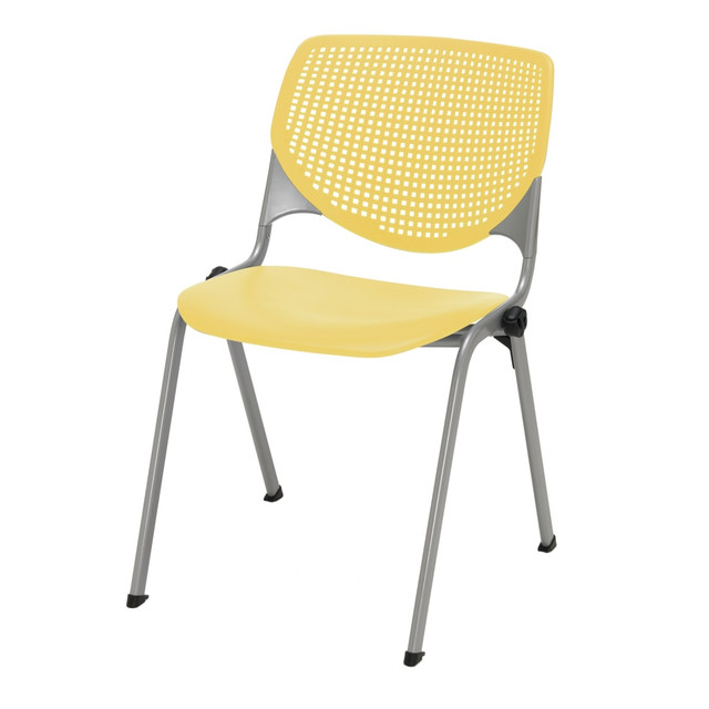 KFI FURNITURE, LLC 2300-P12 KFI Studios KOOL Stacking Chair, Yellow/Silver