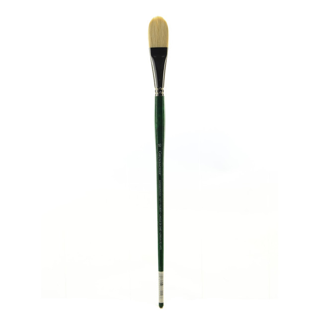 KOH-I-NOOR RAPIDOGRAPH, INC. 1271T.10 Grumbacher Gainsborough Oil And Acrylic Paint Brush, Size 10, Filbert Bristle, Hog Hair, Green