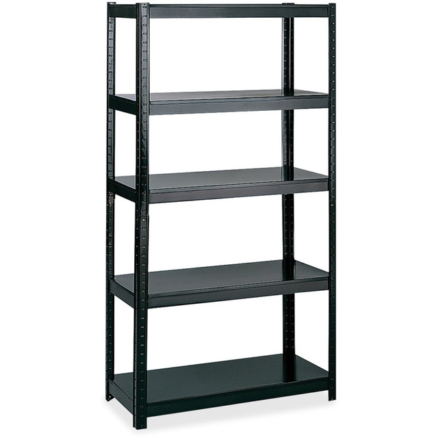SAFCO PRODUCTS CO 5247BL Safco Boltless Steel Shelving Storage Unit/Wrkbnch - 5 Compartment(s) - 72in Height x 36in Width x 24in Depth - Floor - Black - Steel - 1Each SAFCO PRODUCTS CO 5247BL Safco Boltless Steel Shelving Storage Unit/Wrkbnch - 5 Compartment(s) - 72in Height x 36in Width x 24in Depth - Floor - Black - Steel - 1Each