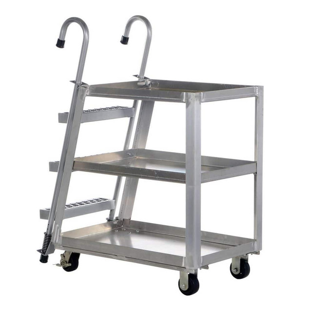 Vestil SPA3-2236 Order Picking Utility Cart: Aluminum, Silver