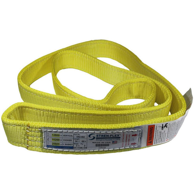 Stren-Flex EN1-902-06 Endless Sling: 2" Wide, 6' Long, 6,200 lb Vertical, 4,960 lb Choker, 12,400 lb Basket, Nylon