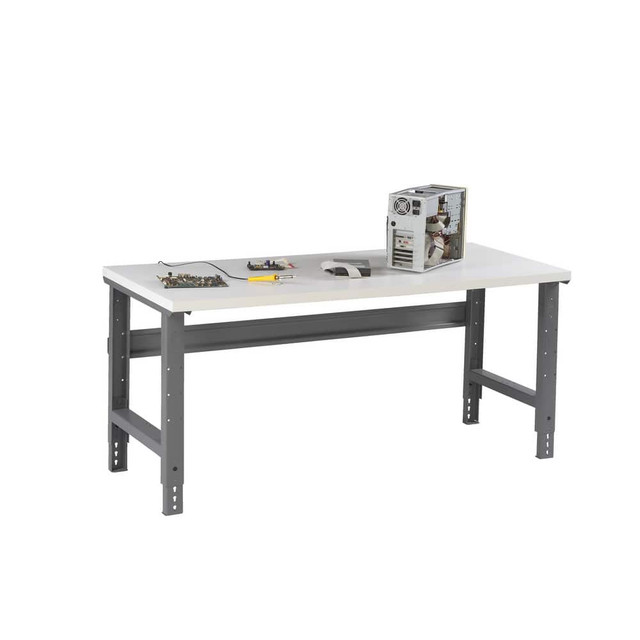 Tennsco WBA-1-3048P-MGY Stationary Adjustable Height Workbench: Medium Gray