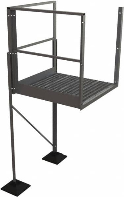 TRI-ARC URTTP60 6-Step Aluminum Turn Platform: 500 lb Capacity, 36" Wide, 40" Deep, 60" High