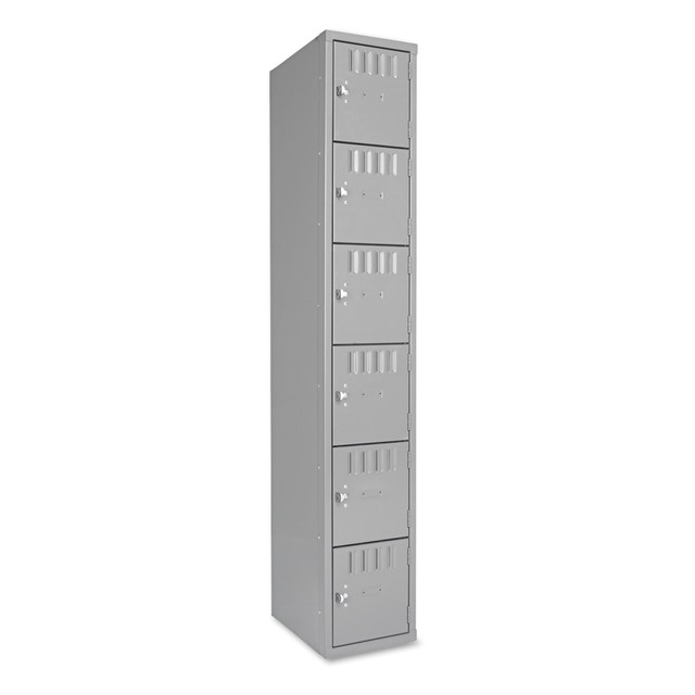 TENNSCO CORP Tennsco BS6121812AMG  Six-Tier Box Locker, 1-Wide, 72inH x 12inW x 18inD, Medium Gray