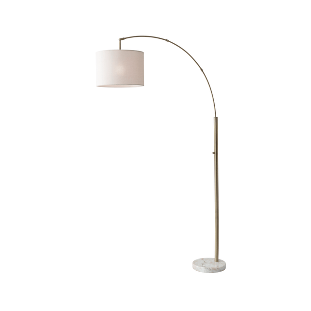 ADESSO INC 4249-21 Adesso Bowery Arc Floor Lamp, 73 1/2inH, Off-White Shade/White Base