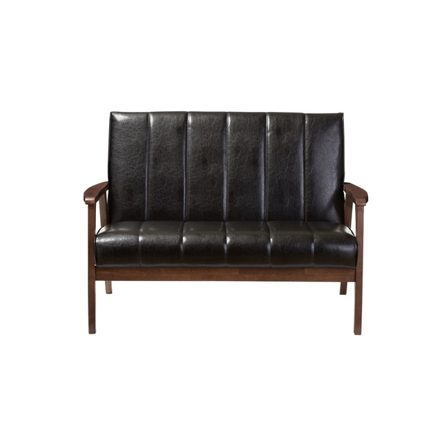 WHOLESALE INTERIORS, INC. Baxton Studio 2721-6746  Luisa Loveseat, Black/Cocoa