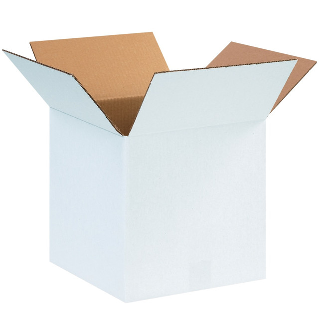 B O X MANAGEMENT, INC. Partners Brand 121212W  White Corrugated Boxes, 12in x 12in x 12in, Pack Of 25
