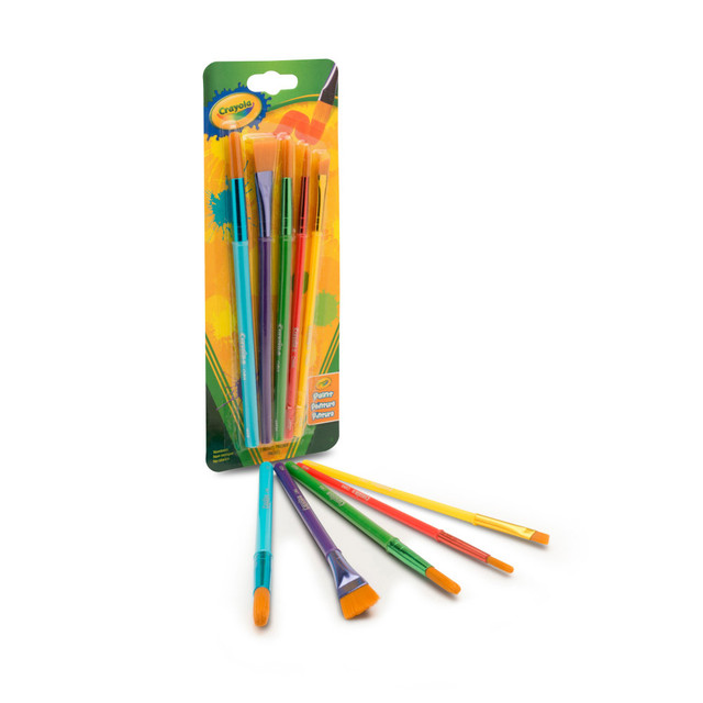 CRAYOLA LLC 05-3506 Crayola Arts & Crafts Synthetic Brushes, Assorted, Pack Of 5