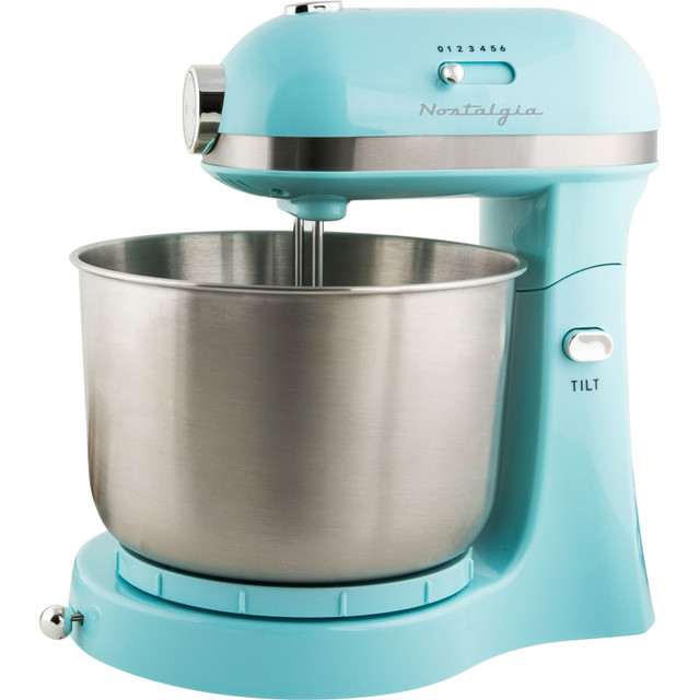 NOSTALGIA PRODUCTS GROUP LLC CLSMIXER356AQ Nostalgia CLSMIXER356AQ 3.5-Quart Stand Mixer, Aqua