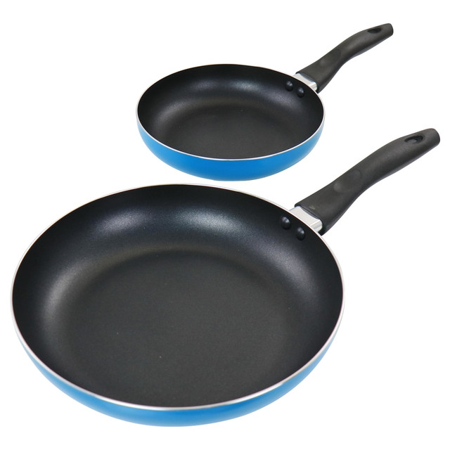GIBSON OVERSEAS INC. 995116916M Gibson Home 2-Piece Aluminum Non-Stick Frying Pan Set, 10in, Blue GIBSON OVERSEAS INC. 995116916M Gibson Home 2-Piece Aluminum Non-Stick Frying Pan Set, 10in, Blue