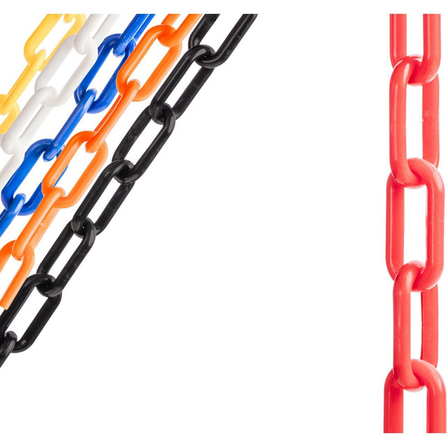 US Weight U2355RED Pedestrian Barrier Chain: Plastic, Red, 500' Long, 2" Wide