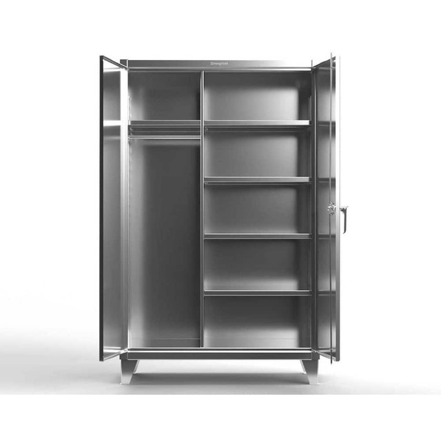 Strong Hold 36-W-245-SS Storage Cabinets; Cabinet Type: Wardrobe ; Cabinet Material: Stainless Steel ; Width (Inch): 36in ; Depth (Inch): 24in ; Cabinet Door Style: Solid ; Height (Inch): 78in