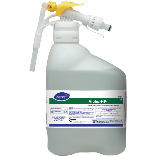 DIVERSEY 5549271 Alpha-HP Concentrated Multi-Surface Cleaner, Citrus, 5,000 mL DIVERSEY 5549271 Alpha-HP Concentrated Multi-Surface Cleaner, Citrus, 5,000 mL