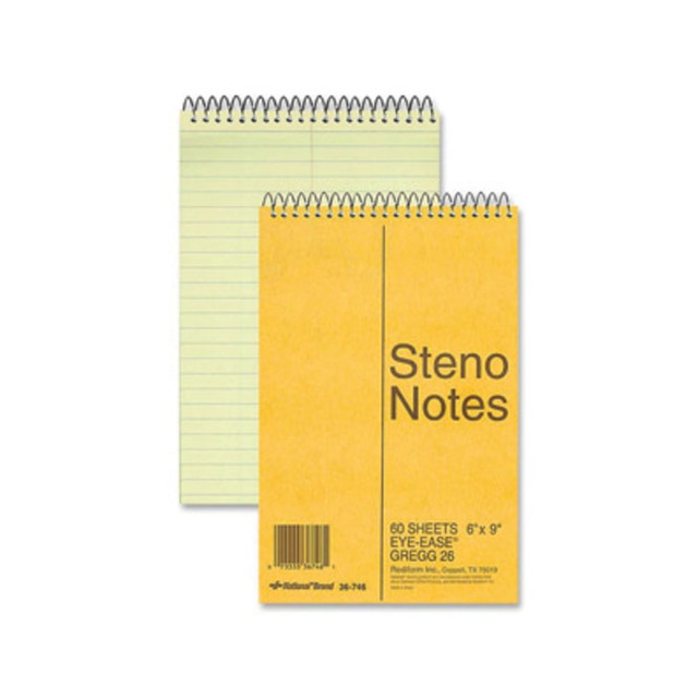 AVERY PRODUCTS CORPORATION 36746 Rediform Eye-ease Steno Notebook - 80 Sheets - Wire Bound - Gregg Ruled - 16 lb Basis Weight - 6in x 9in - Green Paper - Brown Cover - Board Cover - Hard Cover, Rigid - 1Each AVERY PRODUCTS CORPORATION 36746 Rediform Eye-ease Steno Notebook - 80 Sheets - Wire Bound - Gregg Ruled - 16 lb Basis Weight - 6in x 9in - Green Paper - Brown Cover - Board Cover - Hard Cover, Rigid - 1Each