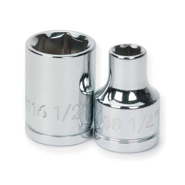 Williams BM-608 Hand Sockets; Socket Type: Standard ; Drive Size: 3/8 ; Drive Style: Square ; Number Of Points: 6 ; Overall Length (Inch): 1-1/32in ; Overall Length (Decimal Inch): 1.031