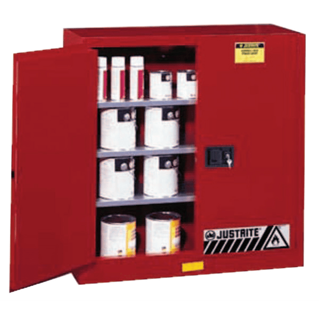 R3 SAFETY LLC No Brand 893011 Safety Cabinets for Combustibles, Manual-Closing Cabinet, 40 Gallon, Red