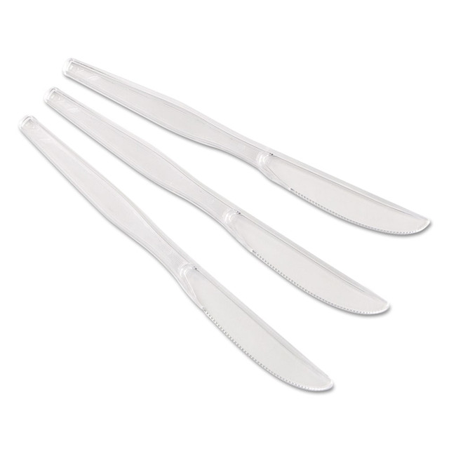 DIXIE FOODS KH017 Dixie Heavyweight Polystyrene Knives, Clear, Carton Of 1,000 Knives