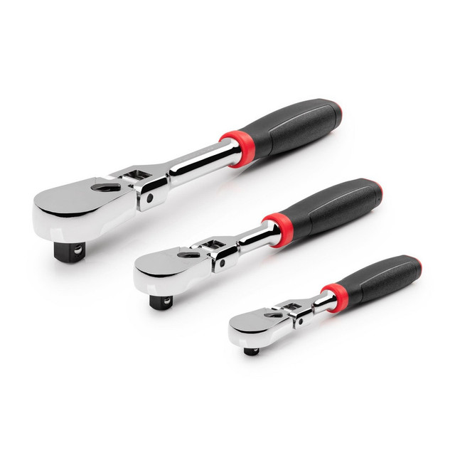 Tekton SRH99121 3-pc. Flex Comfort Grip Ratchet Set (1/4, 3/8, 1/2 in.)