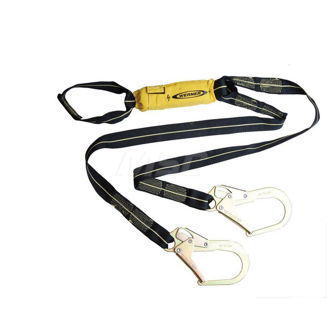 Werner C913200 Lanyards & Lifelines; Load Capacity: 5000lb ; Construction Type: Webbing ; Harness Type: Ladder Climbing ; Lanyard End Connection: Web Loop ; Anchorage End Connection: Rebar Hook ; Length Ft.: 6.00