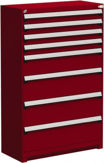 Rousseau Metal R5AJE-5803-081 8 Drawer Flame Red Steel Modular Storage Cabinet