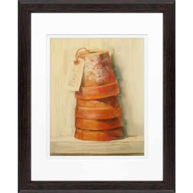 LCO DESTINY LLC Timeless Frames 55224  Supreme Espresso-Framed Traditional Artwork, 11in x 14in, Terracotta Pots