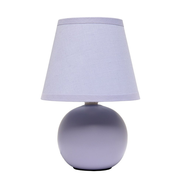 ALL THE RAGES INC Creekwood Home CWT-2004-PR  Nauru Petite Ceramic Orb Table Lamp, 8-11/16inH, Purple Shade/Purple Base