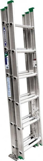 Werner D1216-3 16' High, Type II Rating, Aluminum Extension Ladder