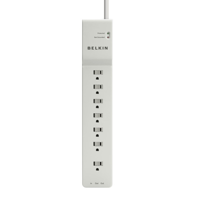 BELKIN, INC. BE107200-06 Belkin Home/Office Series Surge Protector With 7 Outlets, 6ft Cord BELKIN, INC. BE107200-06 Belkin Home/Office Series Surge Protector With 7 Outlets, 6ft Cord
