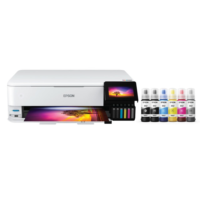 EPSON AMERICA INC. C11CJ21201 Epson EcoTank Photo ET-8550 SuperTank Wide-Format Wireless Inkjet All-In-One Color Printer EPSON AMERICA INC. C11CJ21201 Epson EcoTank Photo ET-8550 SuperTank Wide-Format Wireless Inkjet All-In-One Color Printer