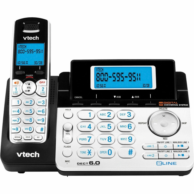 VTECH HOLDINGS LTD DS6151 Vtech DS6151 2-Line DECT 6.0 Cordless Speakerphone with Digital Answering System and Caller ID