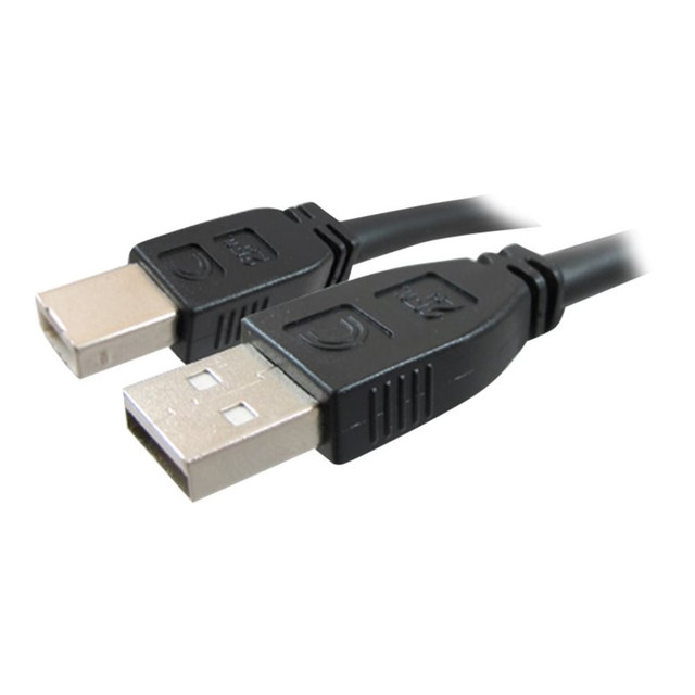VCOM INTERNATIONAL MULTI MEDIA Comprehensive USB2-AB-25PROAP  Pro AV/IT Active Plenum USB A Male to B Male Cable 25ft - 25 ft USB Data Transfer Cable - First End: 1 x Type A Male USB - Second End: 1 x Type B Male USB - 480 Mbit/s - Extension Cable - 