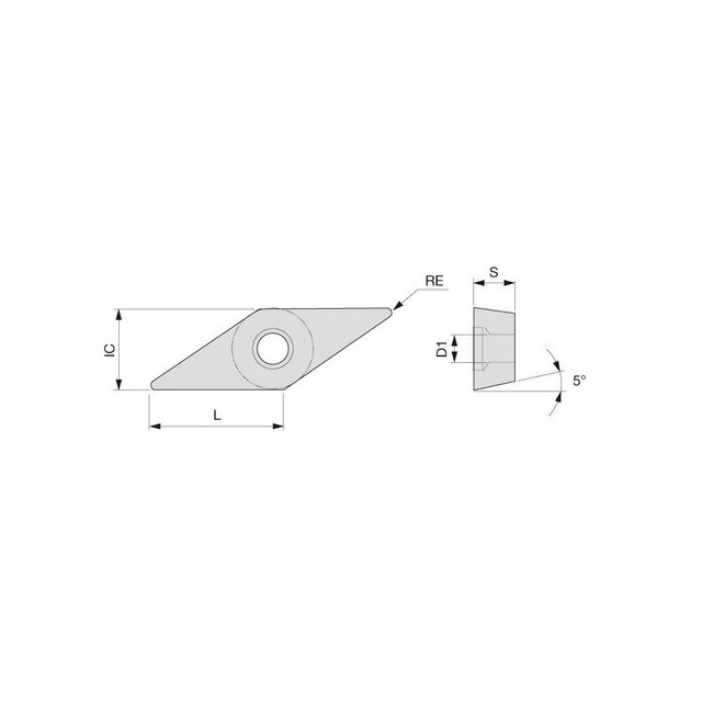 Tungaloy 6994851 Turning Insert: VBMT330.5PS AH645, Solid Carbide