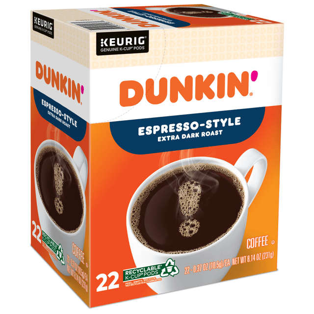 GREEN MOUNTAIN COFFEE ROASTERS, INC. 5000367616 Dunkin Donuts Single-Serve Coffee K-Cup, Espresso, Carton Of 22