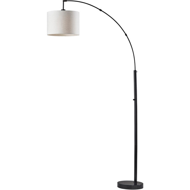 ADESSO INC 4249-01 Adesso Bowery Arc Floor Lamp, 82inH, Taupe Shade/Matte Black Base