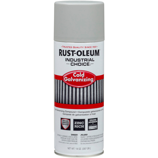 RUST-OLEUM CORPORATION 1685830 Rust-Oleum Industrial Choice 1600 System Cold Galvanizing Compound, 14 Oz, Flat Zinc, Pack Of 6 Cans