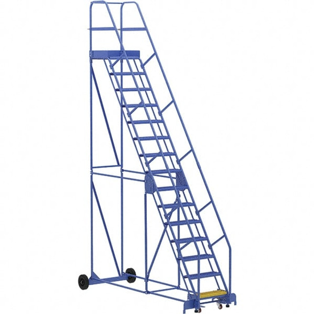 Vestil LAD-15-21-G Steel Rolling Ladder: Type 1A, 15 Step