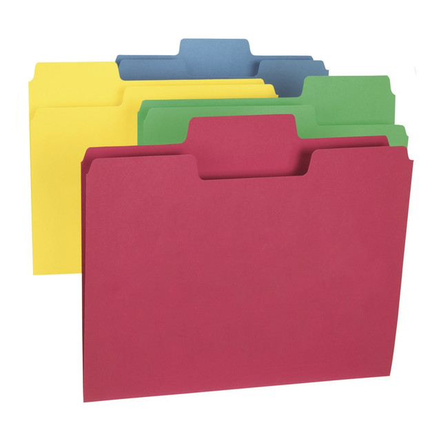 SMEAD MFG CO Smead 11987  SuperTab File Folders, Letter Size, 1/3 Cut, Assorted Colors, Box Of 100