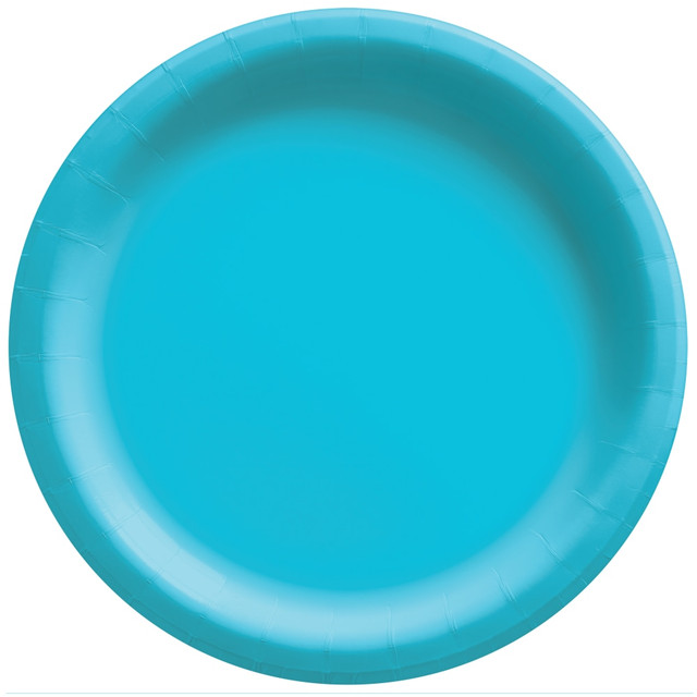 AMSCAN 650011.54  Round Paper Plates, 8-1/2in, Caribbean Blue, Pack Of 150 Plates