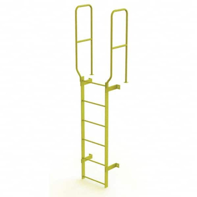 TRI-ARC WLFS0206-Y Steel Wall Mounted Ladder: 5" High, 6 Steps, 350 lb Capacity