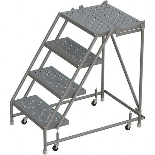 TRI-ARC KDSR004246-D3 Steel Rolling Ladder: 4 Step