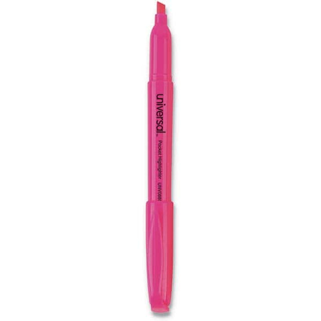 UNIVERSAL UNV08855 Highlighter Marker: Fluorescent Pink, Fluorescent, Chisel Point
