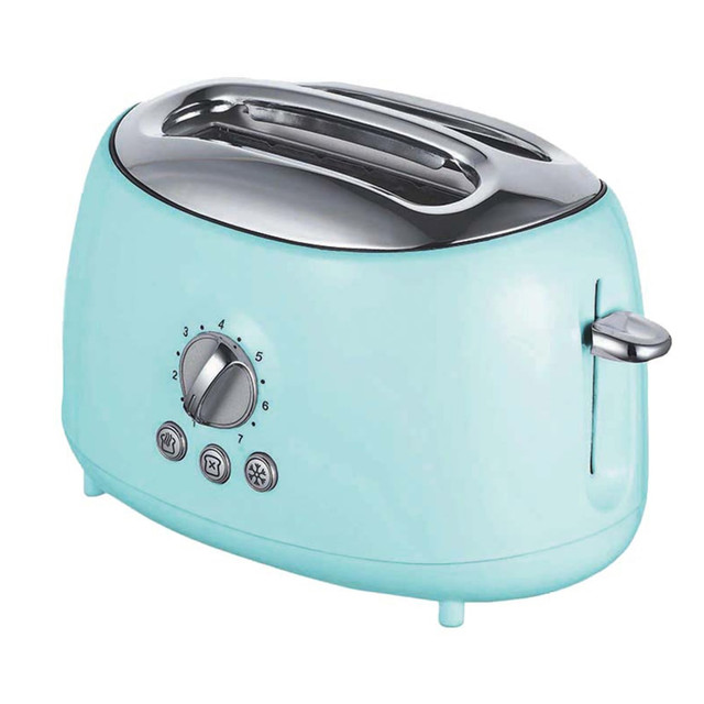 TODDYs PASTRY SHOP Brentwood 995114276M  Cool-Touch 2-Slice Extra-Wide Slot Retro Toaster, Blue