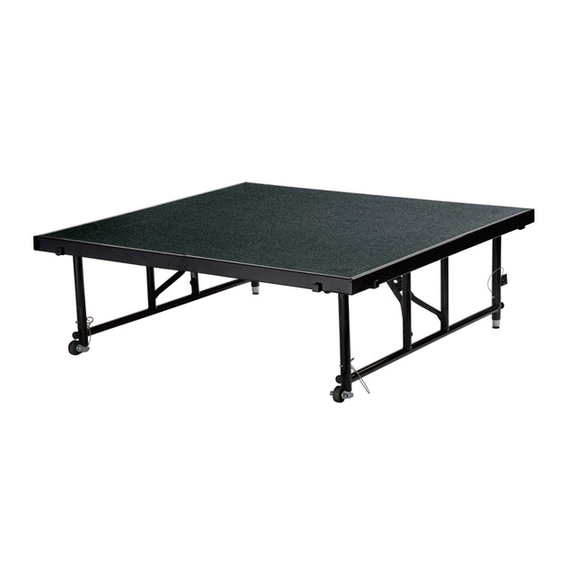 NATIONAL PUBLIC SEATING CORP National Public Seating TFXS48482432C-10/1  Carpeted Transfix Stage Platform, 4ft x 4ft, Black