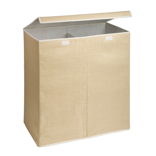 HONEY-CAN-DO INTERNATIONAL, LLC HMP-01367 Honey-Can-Do Large Dual Laundry Hamper with Lid, Beige