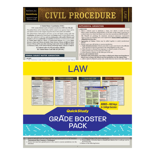 BARCHARTS INC QuickStudy 236184  Grade Booster Pack, Law