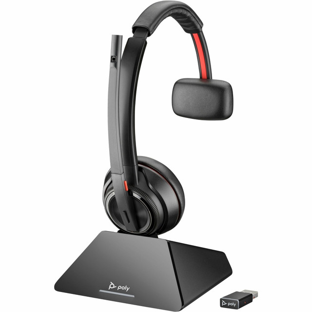 HP INC. 77T31AA#ABA Poly Savi 8210 UC Microsoft Teams Certified DECT 1920-1930 MHz USB-A Headset - Mono - Wireless - Bluetooth/DECT - 590.6 ft - 20 Hz - 20 kHz - On-ear, Over-the-head - Monaural - Ear-cup - Omni-directional, Noise Cancelling Micropho