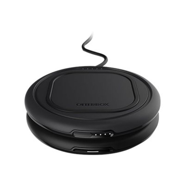 System includes: OtterSpot Wireless Charging Base, one Wireless Charging Battery, USB A-C Cable (1.6-ft/0.5-m), USB C-C Cable (3.9-ft/1.2-m) and 36W Wall Adapter. Additional Wireless Charging Batteries sold separately.  Eliminates tangled mess of wires on countertops and nightstands with one stackable charging pad base  Anti-slip surface holds device in place while charging  Portable 10-watt speed, 5,000 mAh capacity OtterSpot wireless battery  36-watt base charging pad powers up to two OtterSpot wireless batteries and one device simultaneously