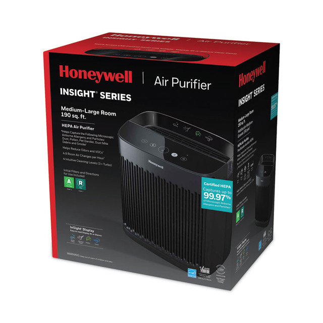HONEYWELL ENVIRONMENTAL HPA5100B InSight HEPA Air Purifier HPA5100B, 190 sq ft Room Capacity, Black